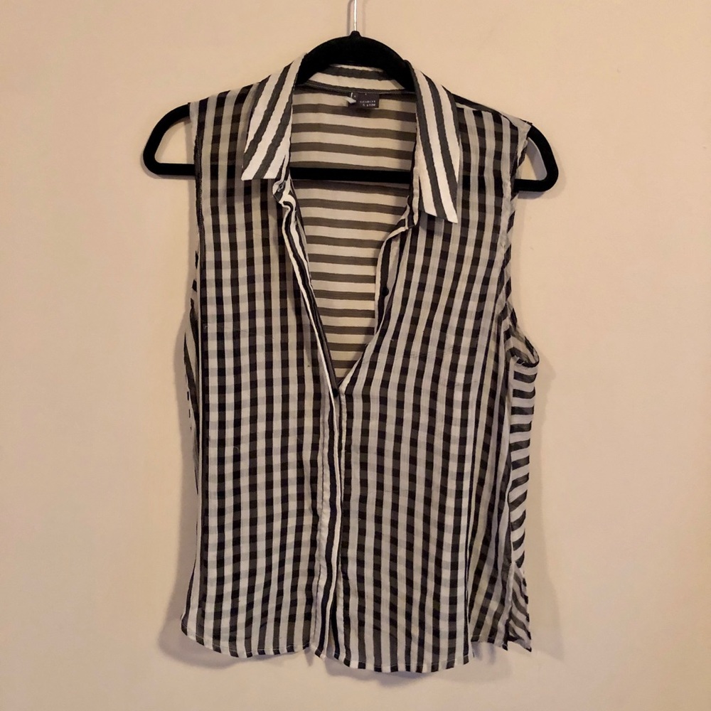 URBAN OUTFITTERS ORGANZA STRIPED TANK